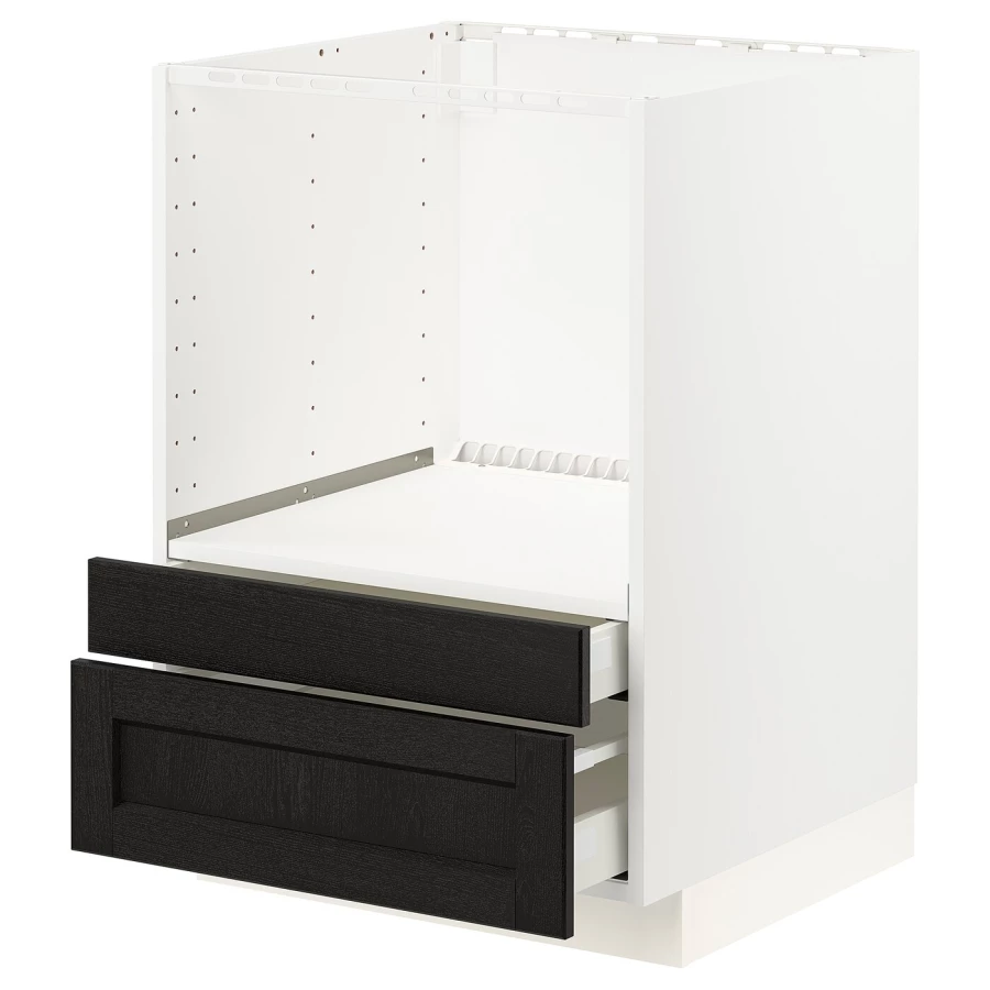 Шкаф для встроенной техники - IKEA METOD, 88x62x60см, белый/черный, МЕТОД ИКЕА (изображение №1)