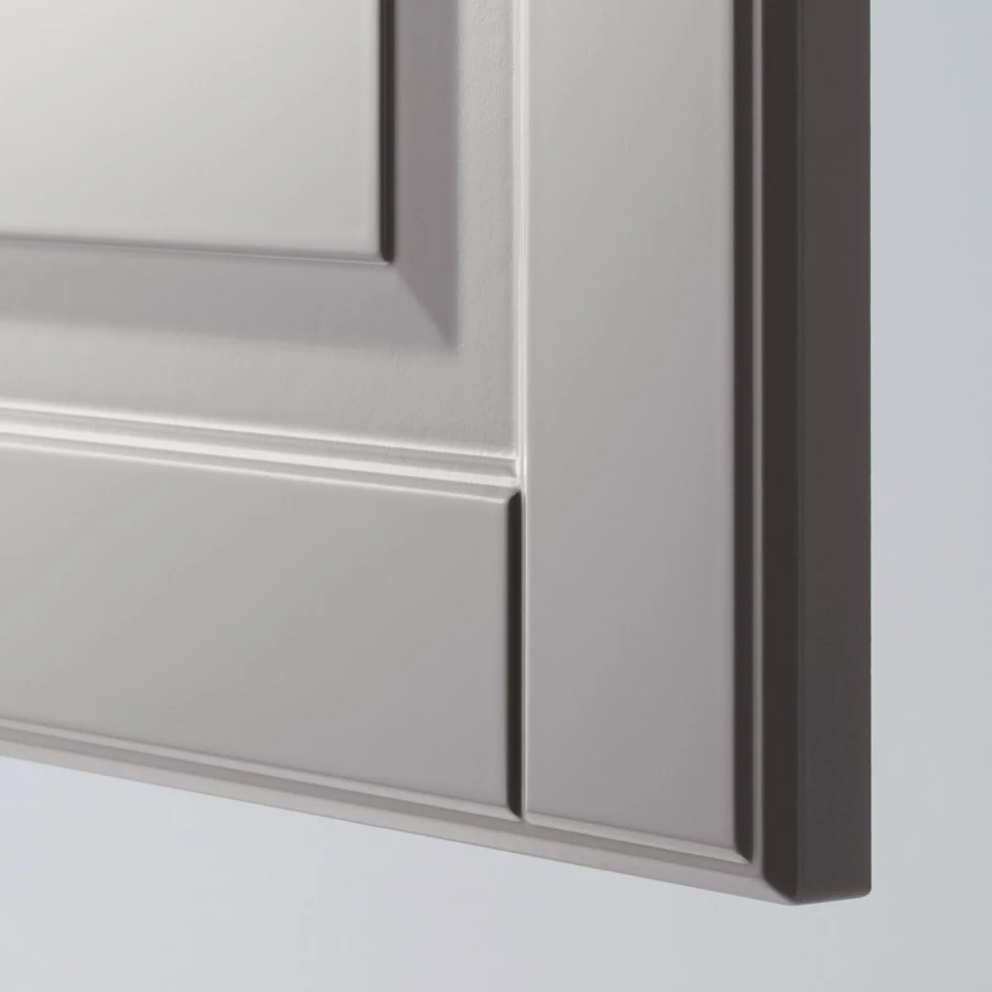 Высокий кухонный шкаф с полками - IKEA METOD/МЕТОД ИКЕА, 200х37х40 см, белый/серый (изображение №2)