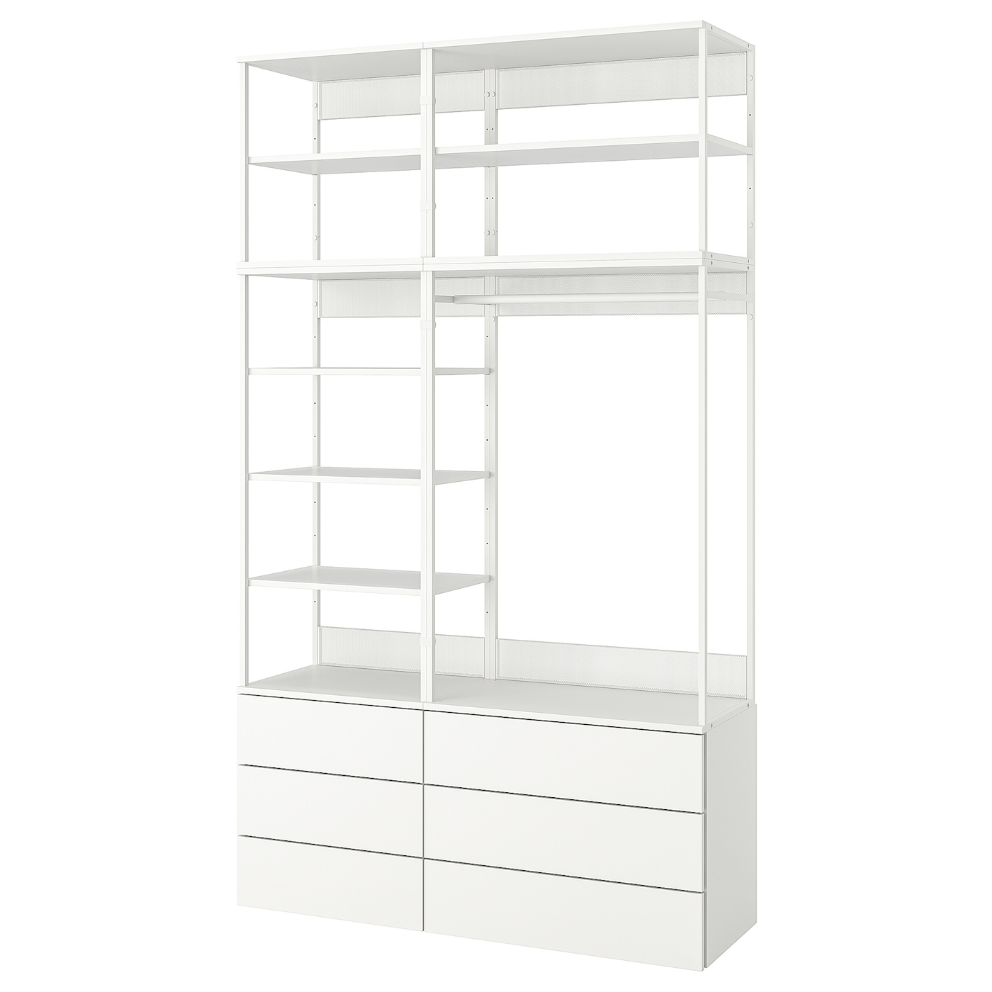 Шкаф с 6 ящиками - IKEA PLATSA/ПЛАТСА ИКЕА, 42х140х241 см, белый