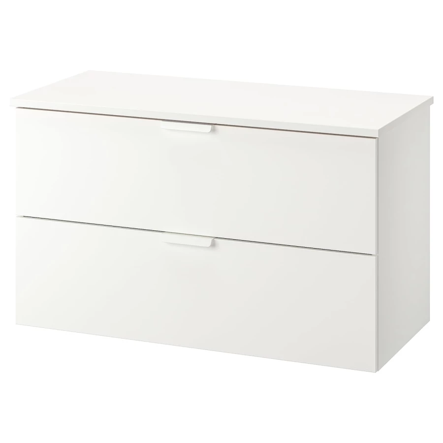 Шкаф под умывальник с 2 ящиками - GODMORGON / TOLKEN IKEA/ ГОДМОРГОД /ТОЛКЕН ИКЕА, 102х60 см, белый (изображение №1)