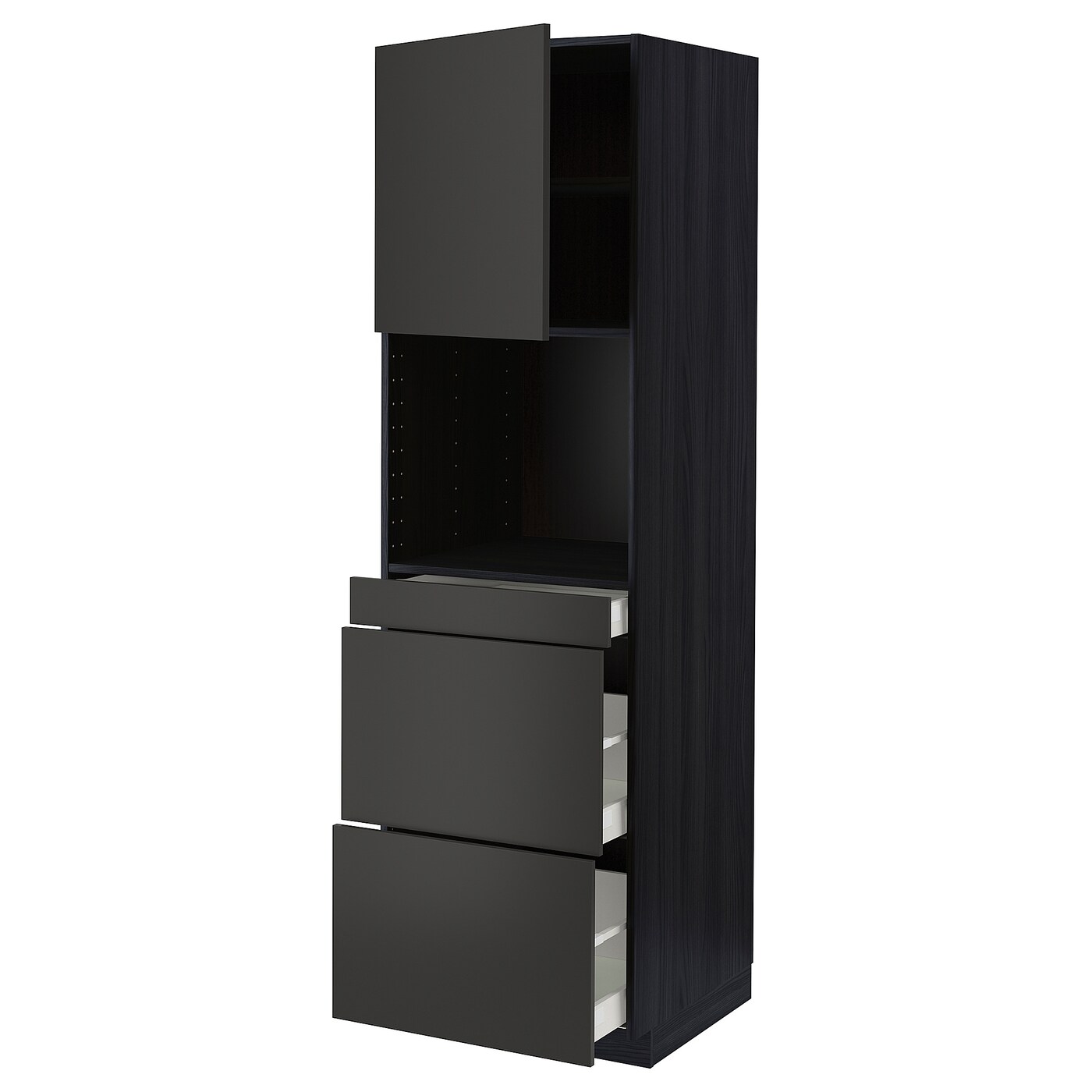 Высокий шкаф - IKEA METOD/MAXIMERA/МЕТОД/МАКСИМЕРА ИКЕА, 200х60х60 см, черный