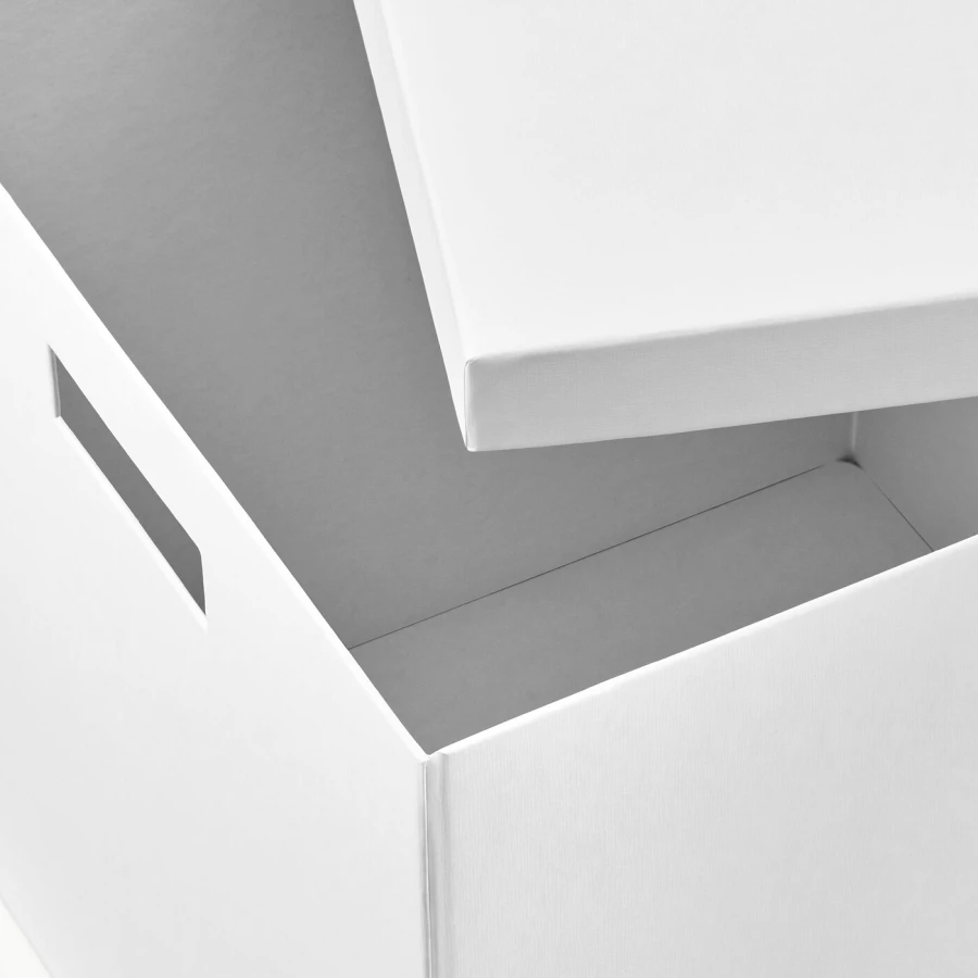Коробка с крышкой - TJENA IKEA/ ТЬЕНА ИКЕА, 50х35х30 см,  белый (изображение №6)