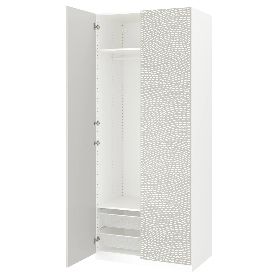 Шкаф - IKEA PAX/MISTUDDEN/ПАКС/МИСТУДДЕН ИКЕА, 60х100х236,4 см, белый/серый (изображение №1)