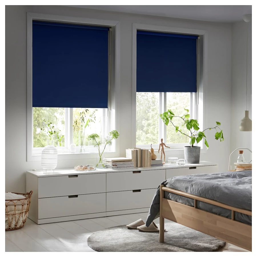 Рулонная штора - IKEA FRIDANS, 195х60 см, синий, ФРИДАНС ИКЕА (изображение №2)
