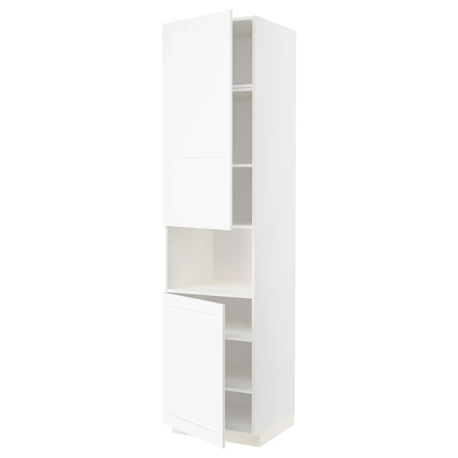 Высокий кухонный шкаф с полками - IKEA METOD/МЕТОД ИКЕА, 240х60х60 см, белый (изображение №1)