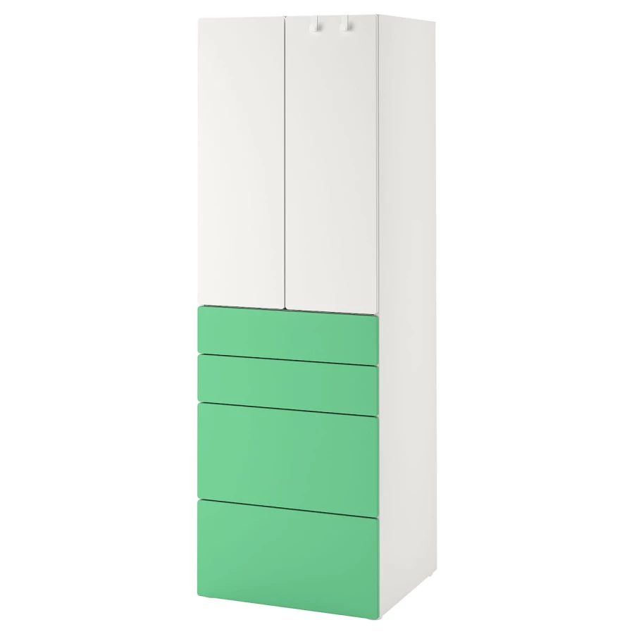 Шкаф - SMÅSTAD / SMАSTAD  IKEA /СМОСТАД  ИКЕА, 60x42x181 см, белый/зеленый (изображение №1)