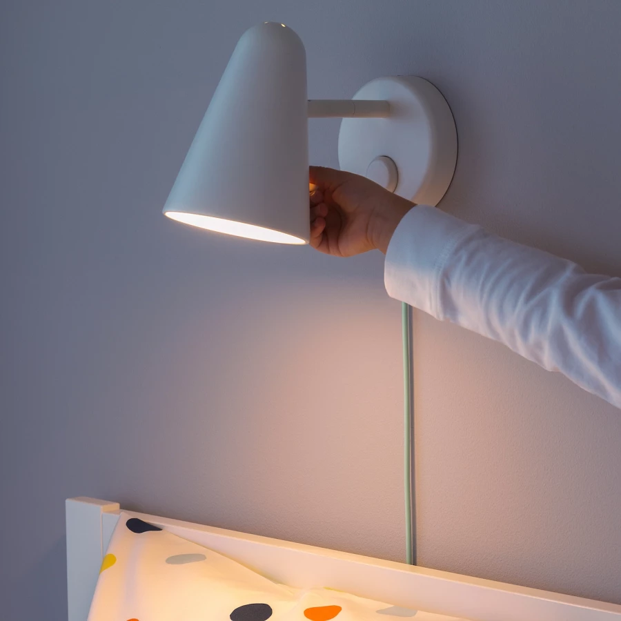 Настенный светильник - FUBBLA IKEA/ ФЮББЛА ИКЕА,  15х10 см, белый (изображение №4)