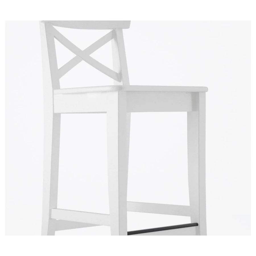 Барный стул - IKEA INGOLF/ИНГОЛЬФ ИКЕА, 40х46х102 см, белый (изображение №5)