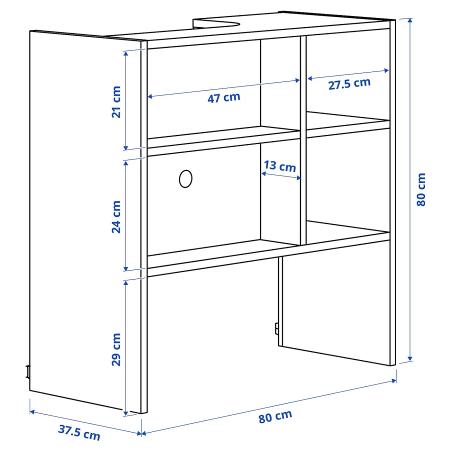 Шкафчик навесной для встроенной вытяжки -  METOD  IKEA/  МЕТОД ИКЕА, 80х80 см, белый (изображение №3)