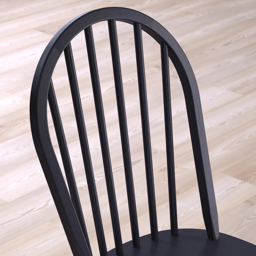 Стол и 6 стула - SKOGSTA / SKOGSTA IKEA/ СКОГСТА ИКЕА, 235х74  см,  под беленый дуб / черный (изображение №3)
