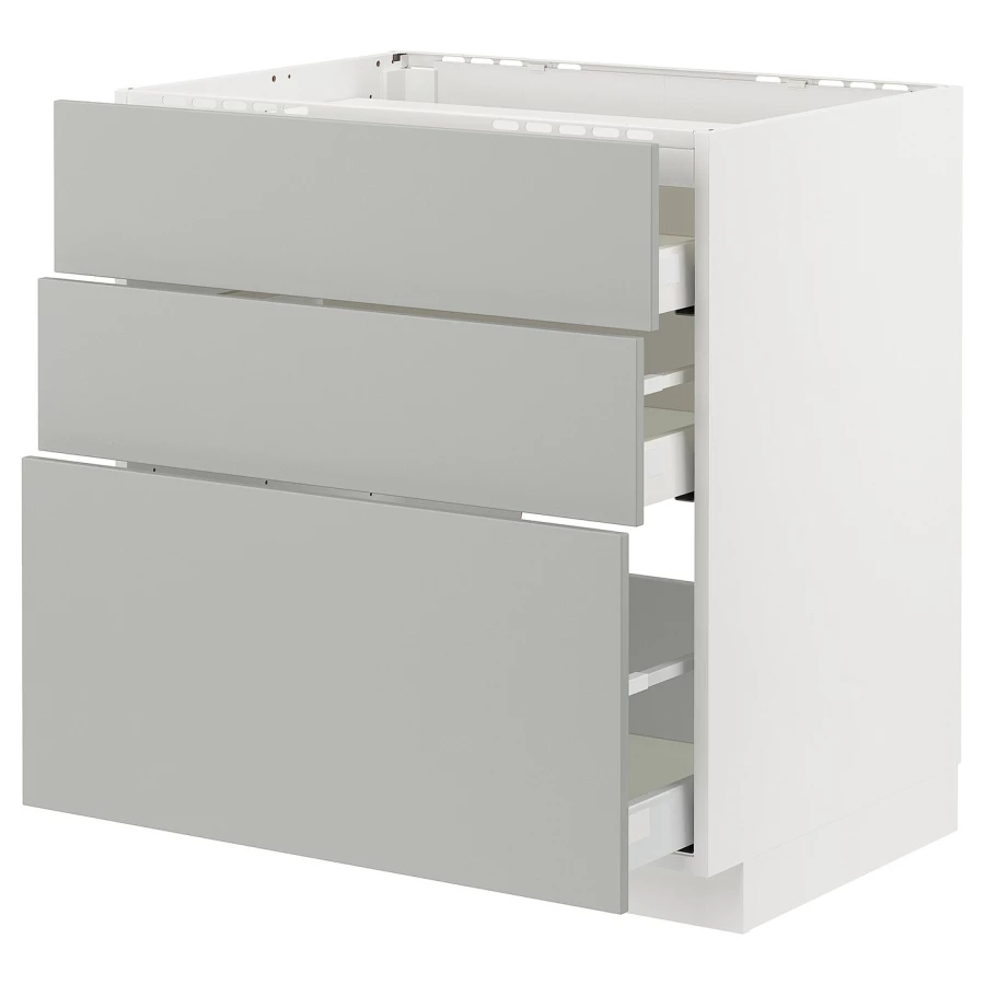 Напольный шкаф - METOD / MAXIMERA IKEA/ МЕТОД/ МАКСИМЕРА ИКЕА,  88х80 см, белый/светло-серый (изображение №1)
