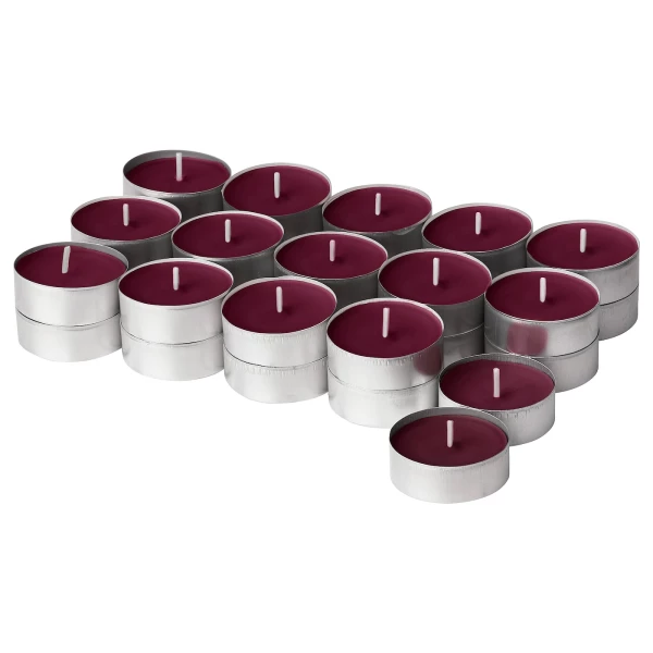 Ароматизированная чайная свеча - IKEA STÖRTSKÖN/STORTSKON/СТЁРТСКОН ИКЕА, 3,8 см, красный, 30 шт