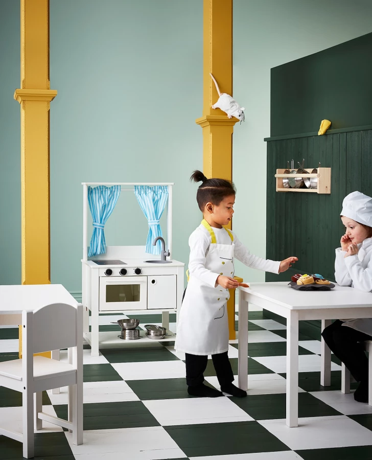 Кухня детская - IKEA SPISIG/CПИСИГ ИКЕА, 37х55х98 см, белый/голубой (изображение №4)