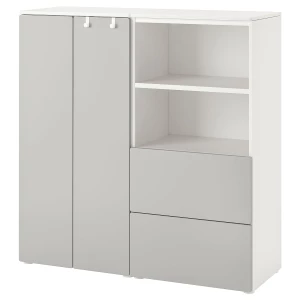 Шкаф - SMÅSTAD / SMАSTAD IKEA /СМОСТАД ИКЕА, 120x42x123 см, белый/серый