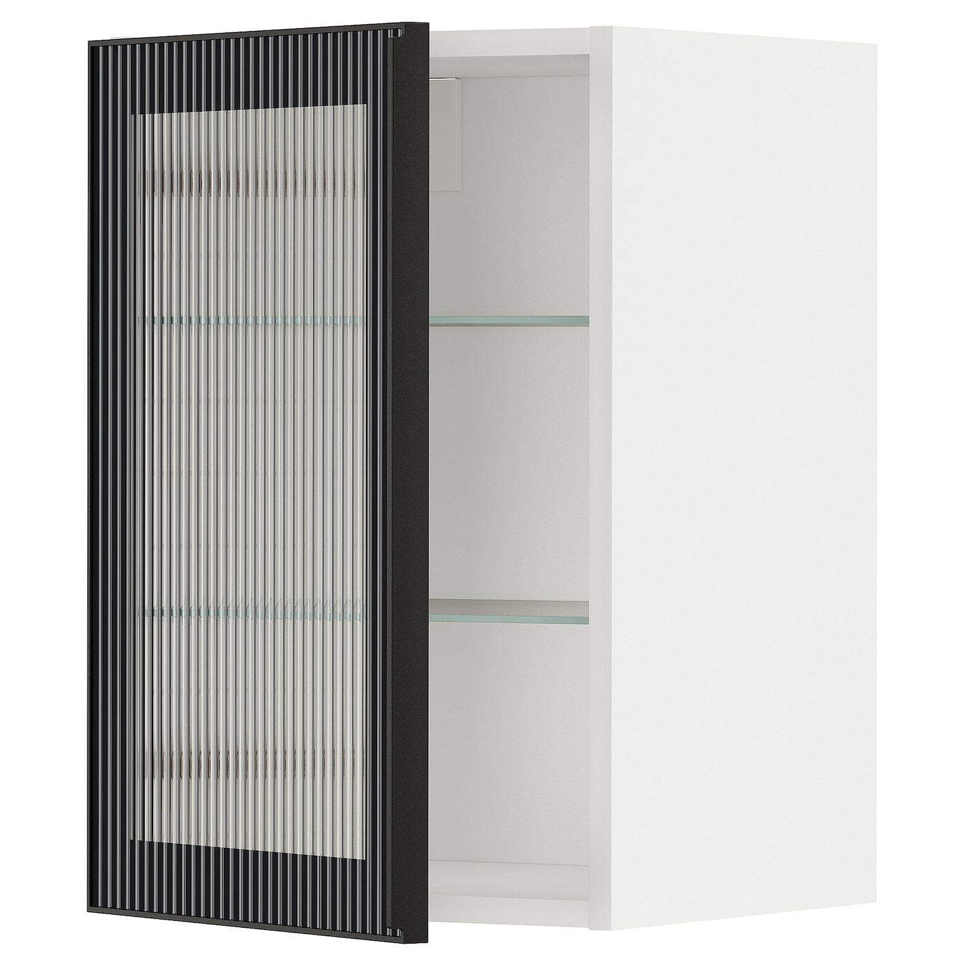 Шкаф со стеклянными дверцами -   METOD IKEA/ МЕТОД ИКЕА, 80х40 см, белый/черный