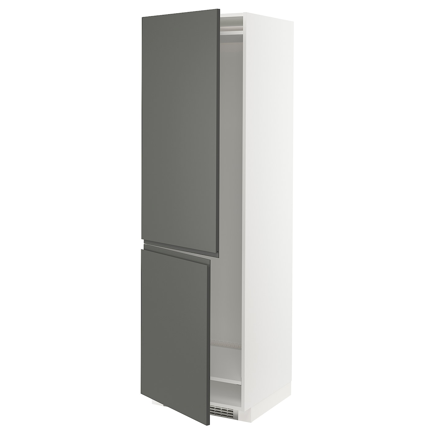 Высокий кухонный шкаф - IKEA METOD/МЕТОД ИКЕА, 200х60х60 см, белый/темно-серый