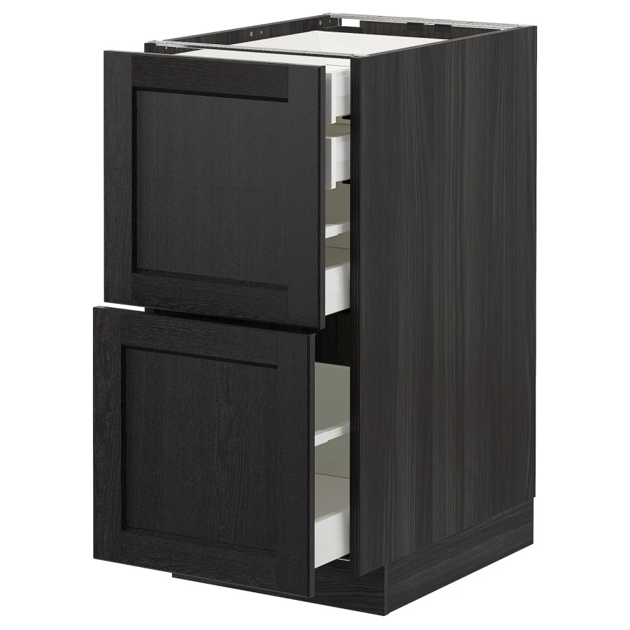 Напольный кухонный шкаф  - IKEA METOD MAXIMERA, 88x61,9x40см, черный, МЕТОД МАКСИМЕРА ИКЕА (изображение №1)