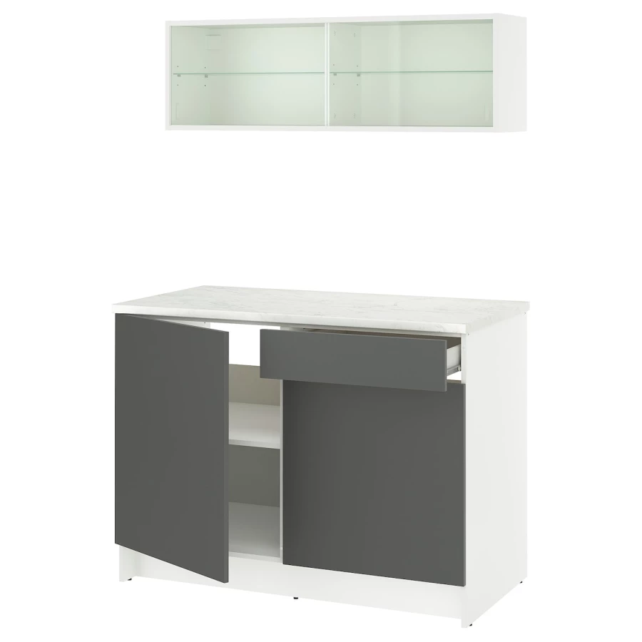 Комбинация кухонная прямая - KNOXHULT IKEA/ КНОКСХУЛЬТ ИКЕА, белый/черный (изображение №1)
