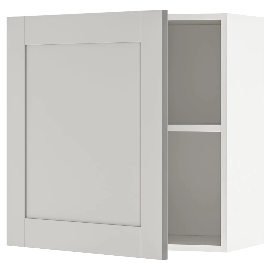 Кухонный навесной шкаф -  IKEA KNOXHULT/КНОКСХУЛЬТ ИКЕА, 60х60 см, белый/серый (изображение №1)