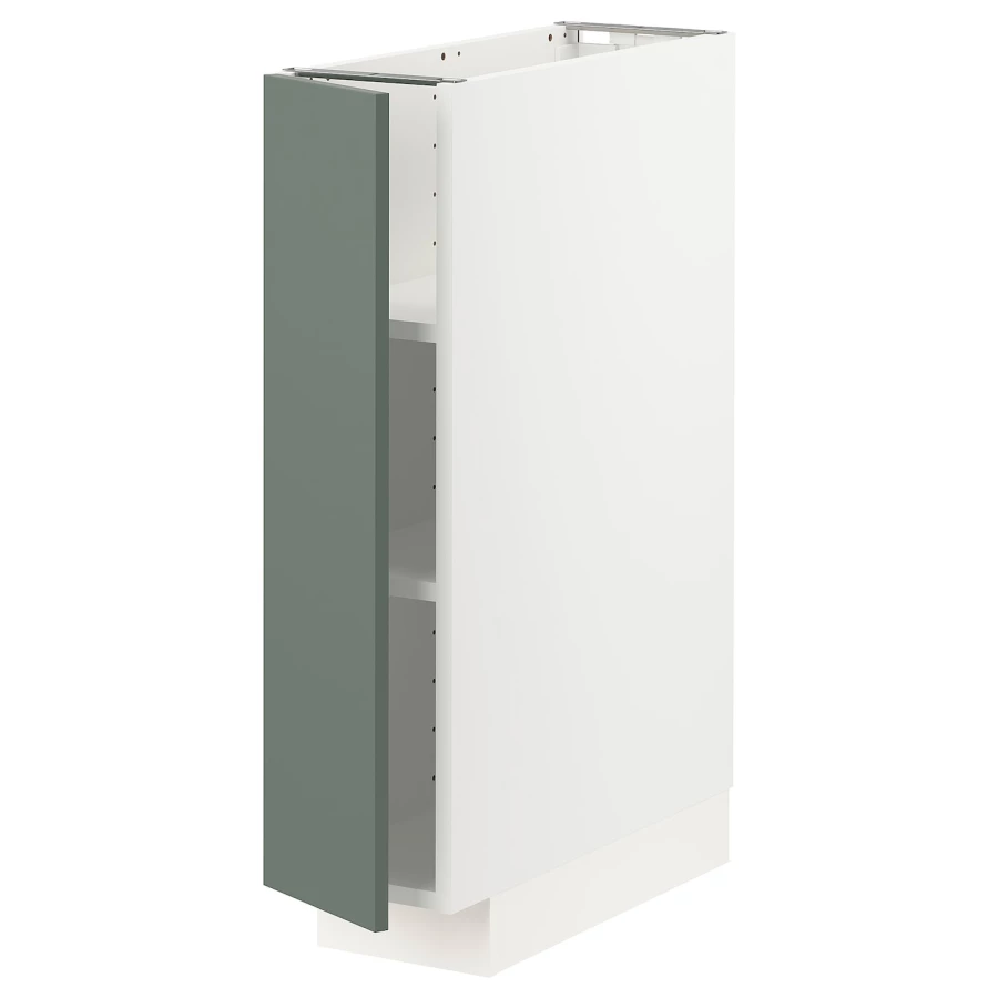 Напольный шкаф - IKEA METOD, 88x62x20см, белый/серо-зеленый, МЕТОД ИКЕА (изображение №1)
