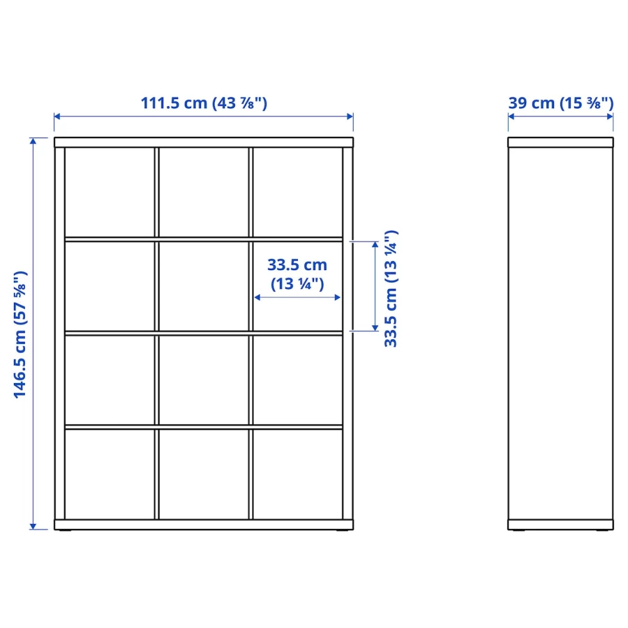 Стеллаж 12 ячеек с дверцами - IKEA KALLAX, 147х112 см, белый, КАЛЛАКС ИКЕА (изображение №5)