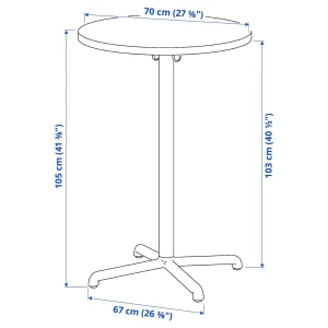 Второе фото. Стол барный - IKEA STENSELE/СТЕНСЕЛЕ ИКЕА, 70х70х105 см, черный