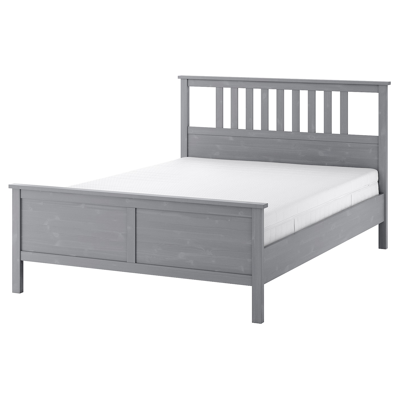 Кровать - IKEA HEMNES, 200х140 см, матрас средней жесткости, серый, ХЕМНЕС ИКЕА