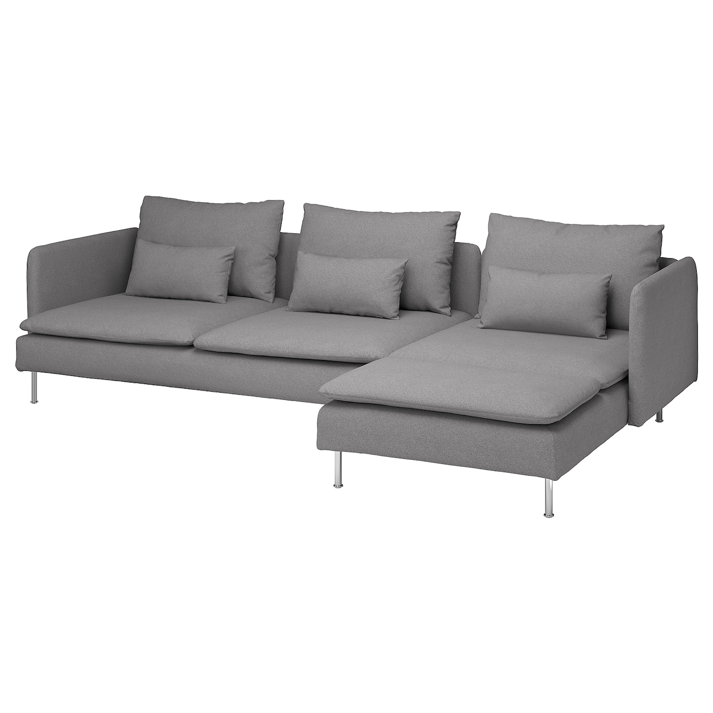 3-местный диван и козетка - IKEA SÖDERHAMN/SODERHAMN, 99x291см, серый, СЕДЕРХАМН ИКЕА