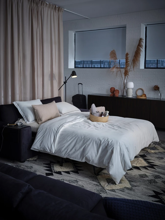 2-местный диван - IKEA VIMLE, 98x204см, черный, ВИМЛЕ ИКЕА (изображение №4)