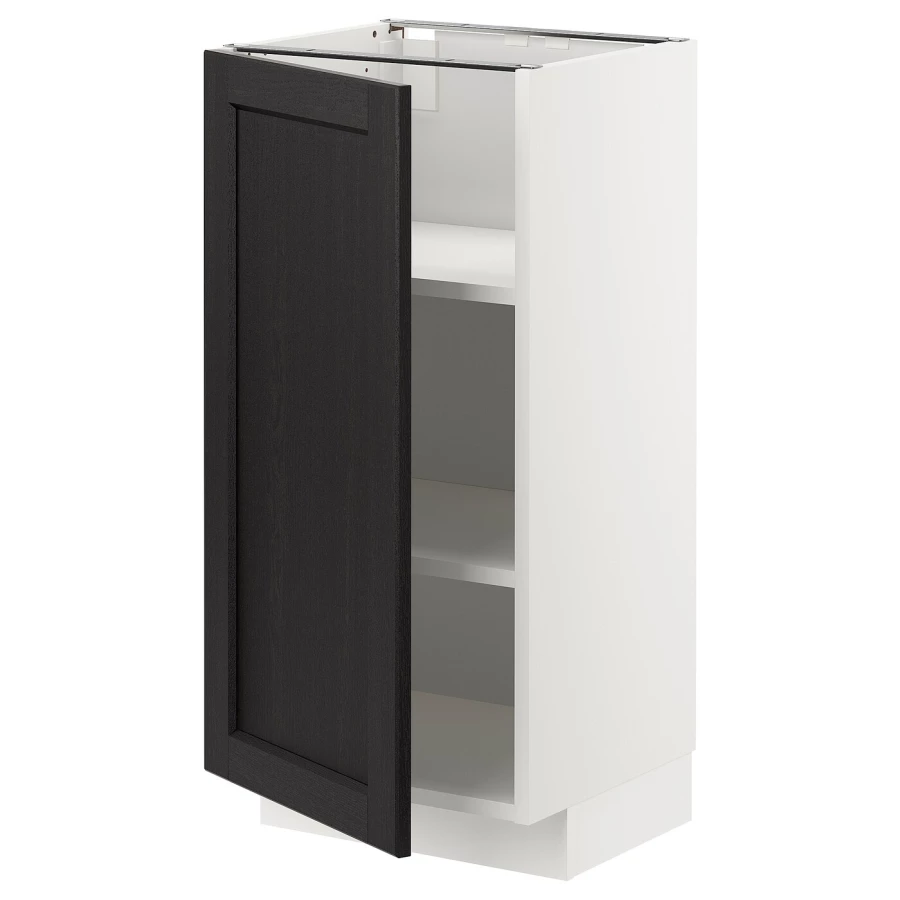 Напольный шкаф - IKEA METOD, 88x39,5x40см, белый/черный, МЕТОД ИКЕА (изображение №1)