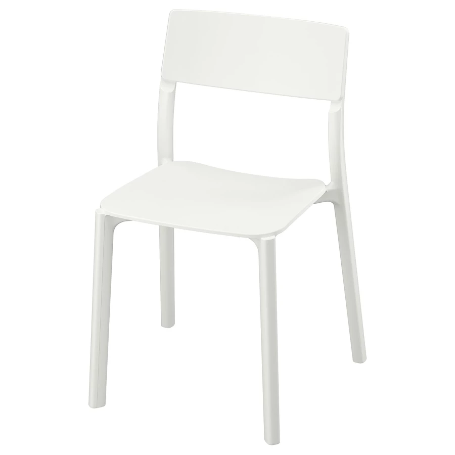 Стул - IKEA JANINGE,76х50х46 см. пластик белый, ЯНИНГЕ ИКЕА (изображение №1)