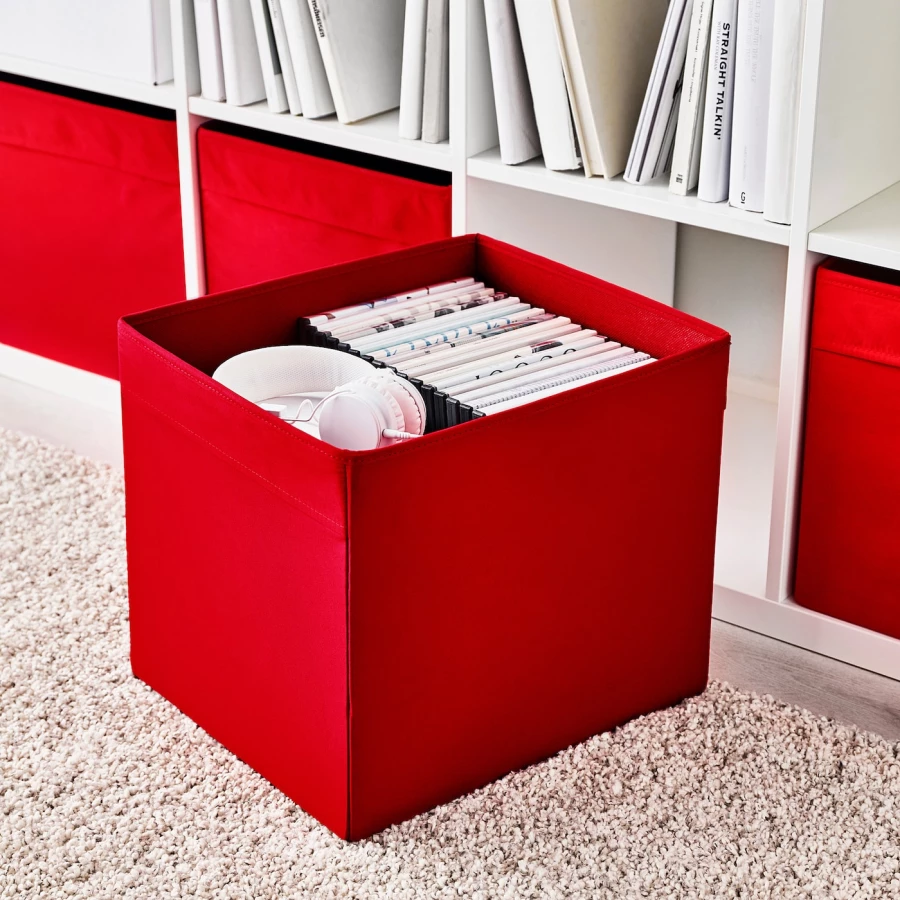 Коробка -  DRÖNA/ DRОNA IKEA/ ДРЕНА ИКЕА, 33х33 см, красный (изображение №3)