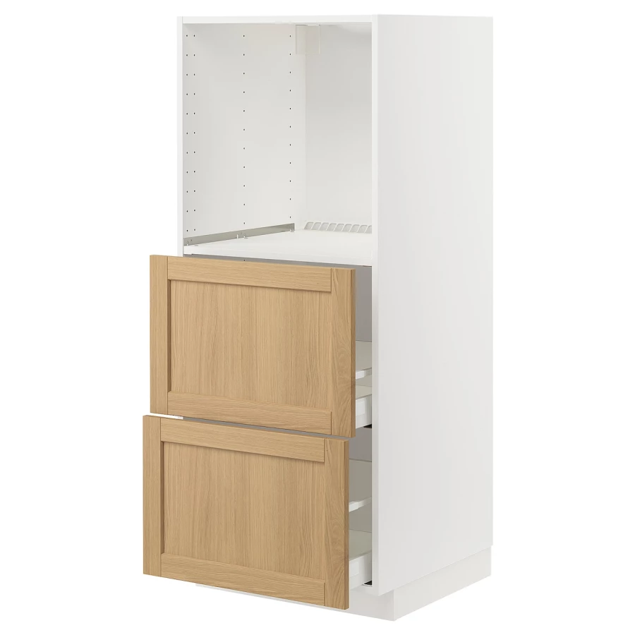 Навесной шкаф - METOD / MAXIMERA IKEA/ МЕТОД/ МАКСИМЕРА ИКЕА,  60х60х140 см, белый/ под беленый дуб (изображение №1)