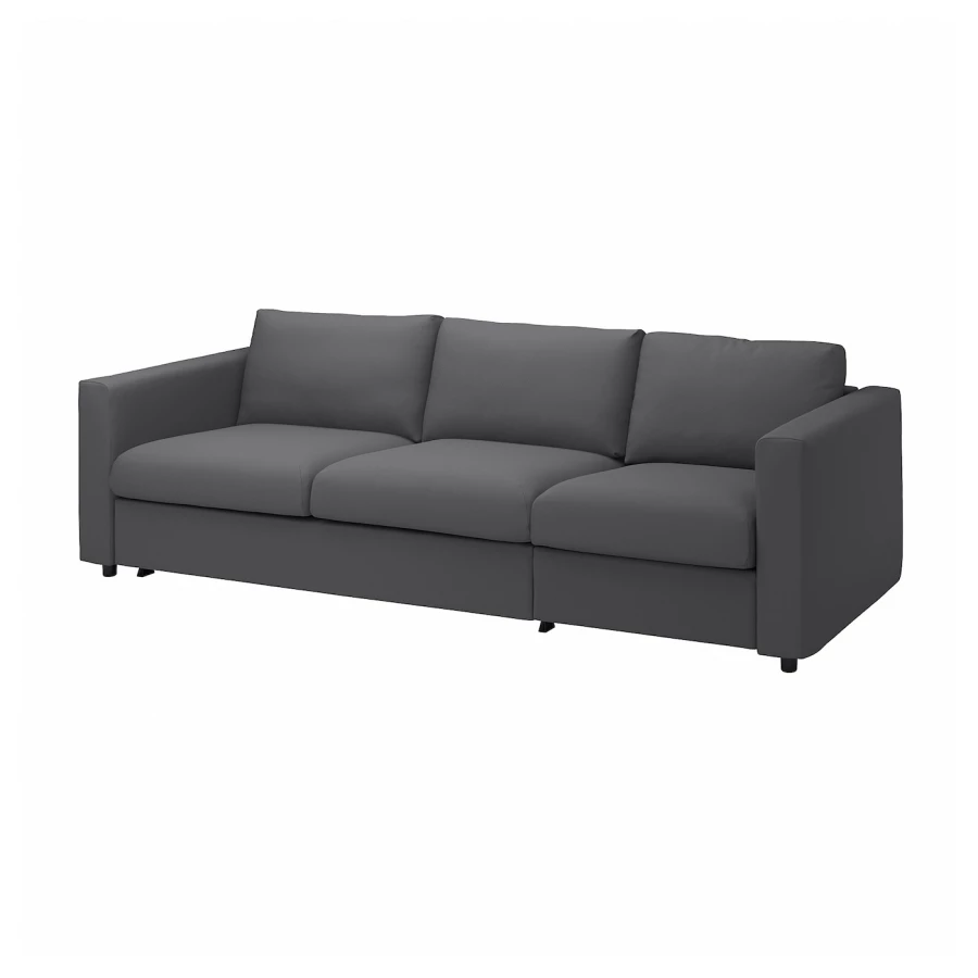 3-местный диван-кровать - IKEA VIMLE, 98x261см, темно-серый, ВИМЛЕ ИКЕА (изображение №2)