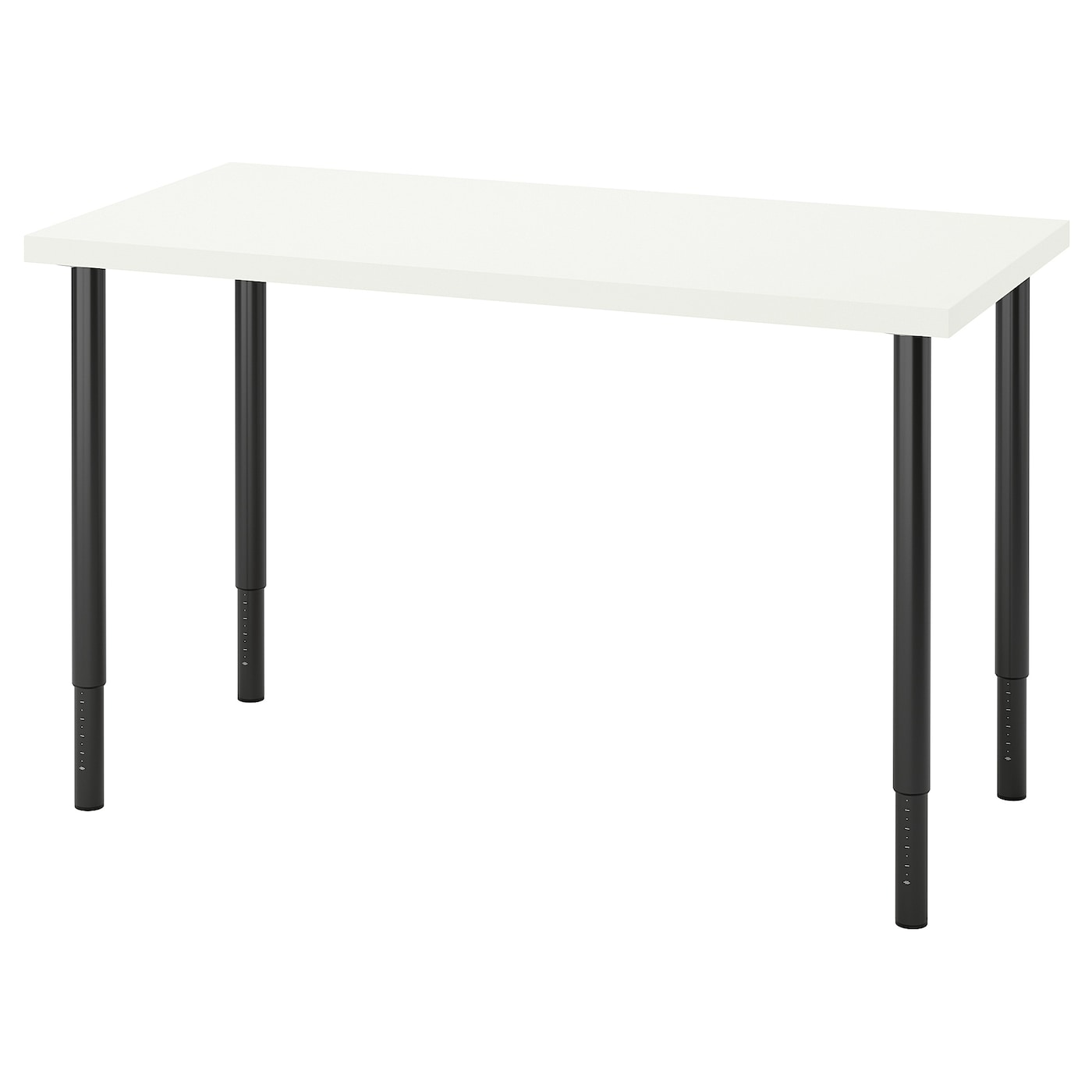 Письменный стол - IKEA LAGKAPTEN/OLOV, 120х60х63-93 см, белый/черный, ЛАГКАПТЕН/ОЛОВ ИКЕА