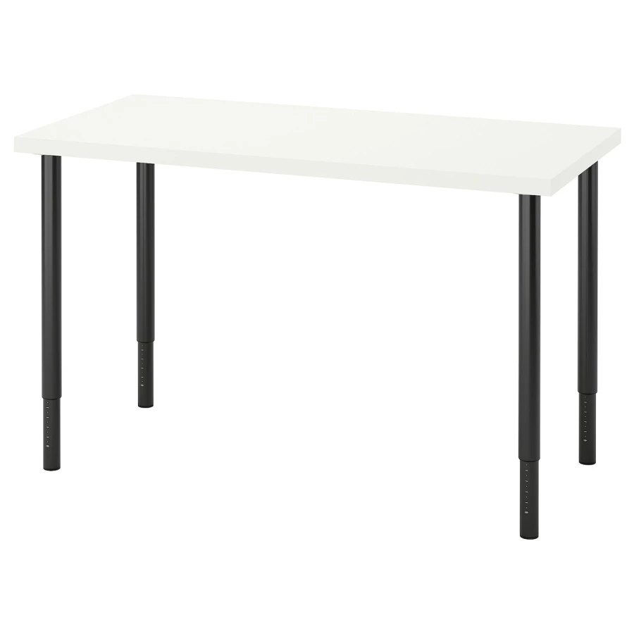 Письменный стол - IKEA LAGKAPTEN/OLOV, 120х60х63-93 см, белый/черный, ЛАГКАПТЕН/ОЛОВ ИКЕА (изображение №1)
