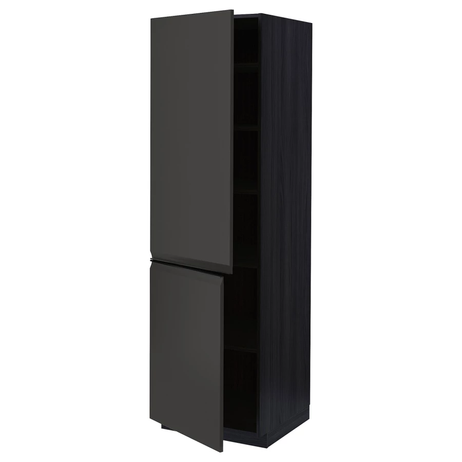 Высокий шкаф - IKEA METOD/МЕТОД ИКЕА, 200х60х60 см, черный (изображение №1)