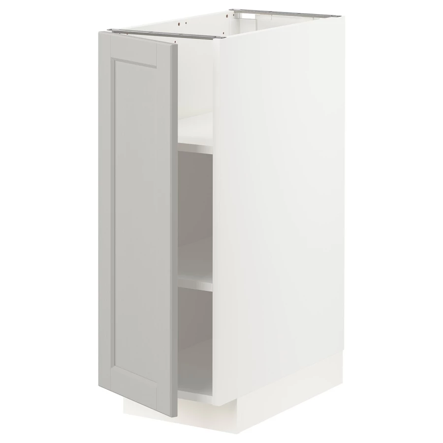 Напольный кухонный шкаф  - IKEA METOD, 88x62x30см, белый/светло-серый, МЕТОД ИКЕА (изображение №1)