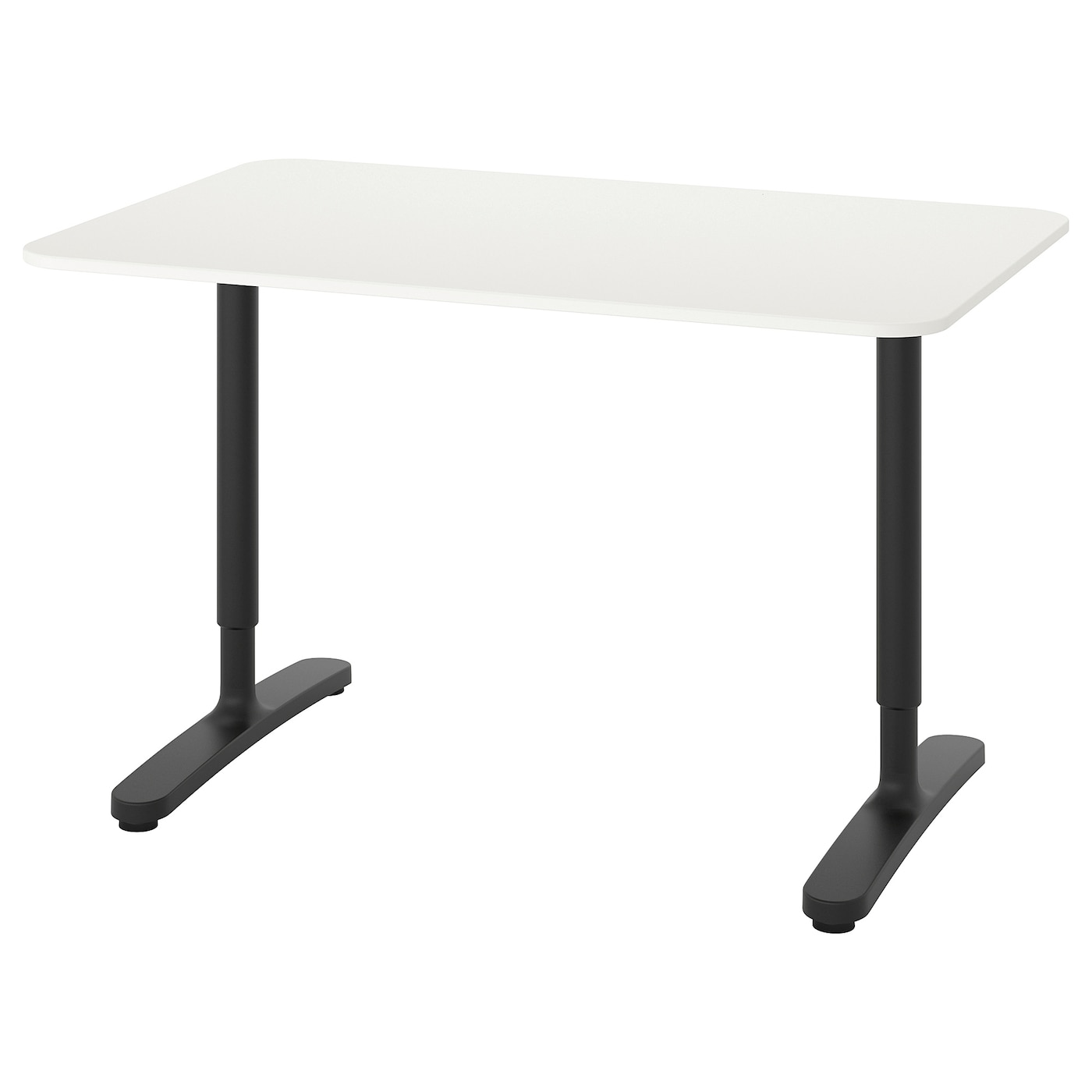 Письменный стол - IKEA BEKANT, 120х80х65-85 см, белый/черный, БЕКАНТ ИКЕА