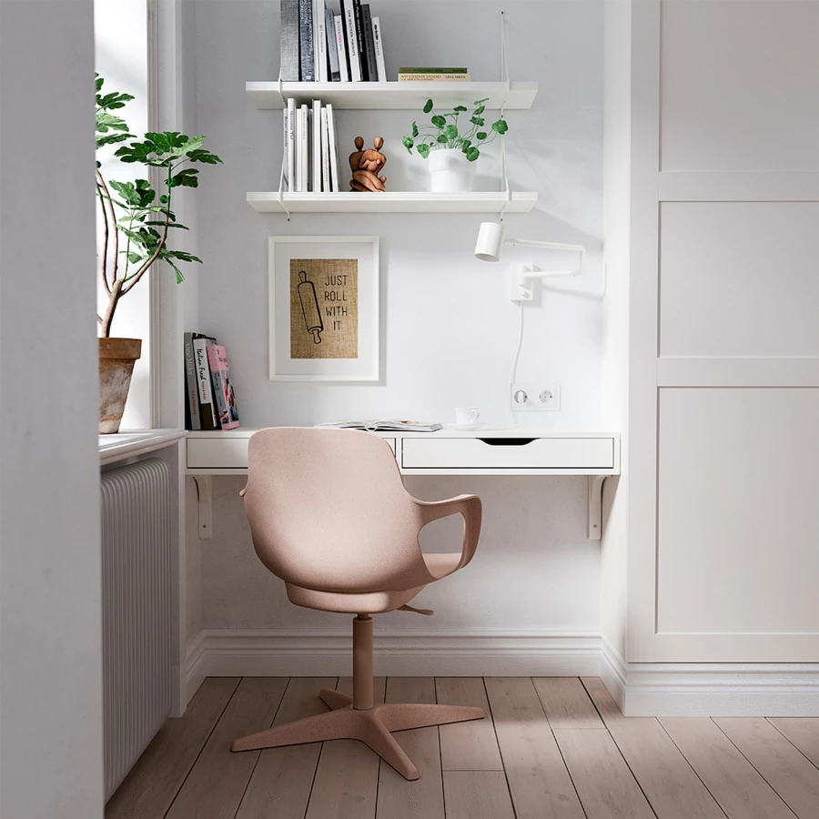 Офисный стул - IKEA ODGER, 68x68x90см, бежевый, ОДГЕР ИКЕА (изображение №3)