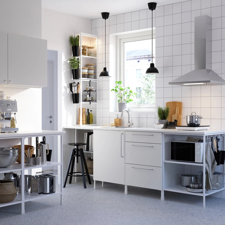 Кухня - ENHET  IKEA/ ЭНХЕТ ИКЕА, 243х241 см, белый (изображение №2)
