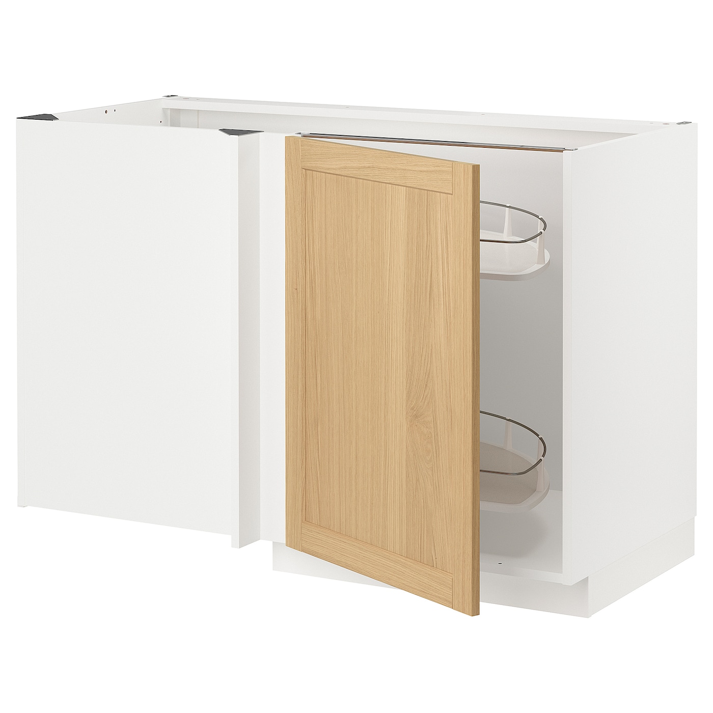 Напольный шкаф - METOD IKEA/ МЕТОД ИКЕА,  128х68 см, белый/под беленый дуб