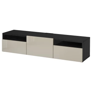 Тумба под ТВ - IKEA BESTÅ/BESTA/БЕСТО ИКЕА, 42х39х180 см, черный-белый