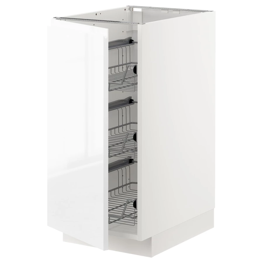 Напольный кухонный шкаф  - IKEA METOD, 88x62x40см, белый, МЕТОД ИКЕА (изображение №1)