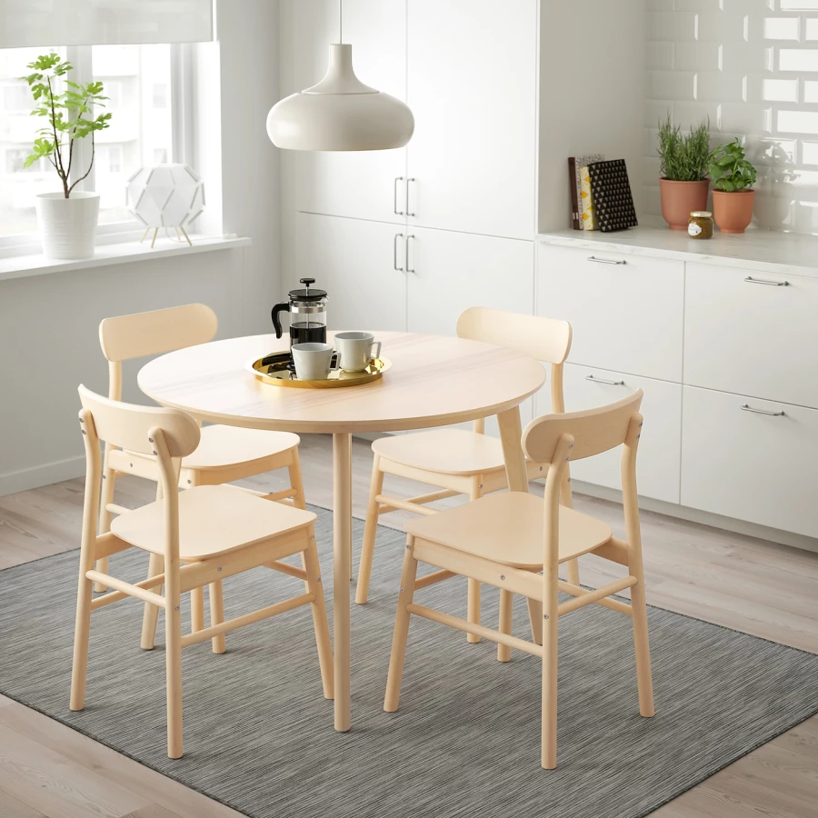Стол круглый - IKEA LISABO, 105х74 см, коричневый, ЛИСАБО ИКЕА (изображение №2)