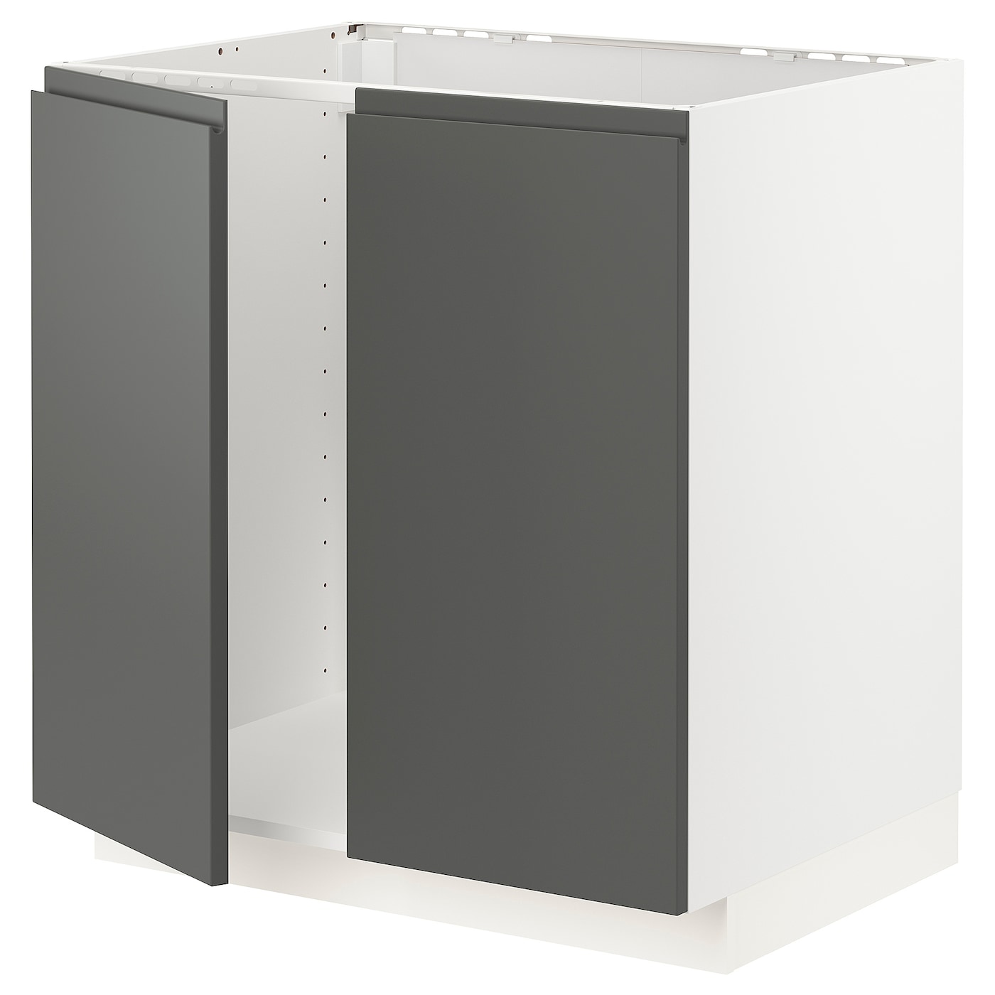 Шкаф под раковину/2 дверцы - METOD IKEA/ МЕТОД ИКЕА, 88х80  см,  белый/черный