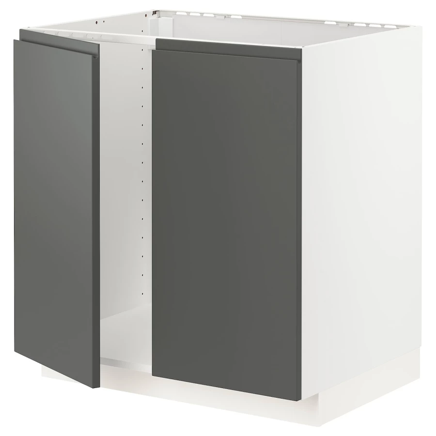 Шкаф под раковину/2 дверцы - METOD IKEA/ МЕТОД ИКЕА, 88х80  см,  белый/черный (изображение №1)