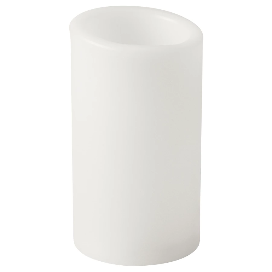 Ароматическая свеча LED - IKEA ÄDELLÖVTRÄD/ADELLVTRAD/ЭДЕЛЛОВТРЭД ИКЕА, 13,5х7,7 см, белый (изображение №1)