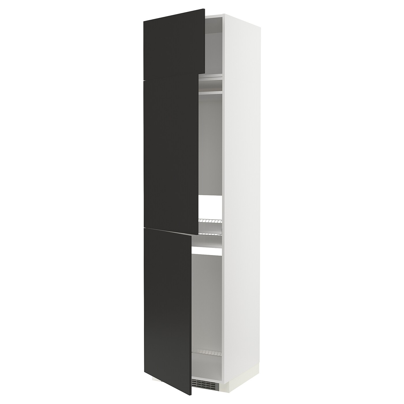 Шкаф для встроенной техники - IKEA METOD, 248x62x60см, белый/черный, МЕТОД  ИКЕА
