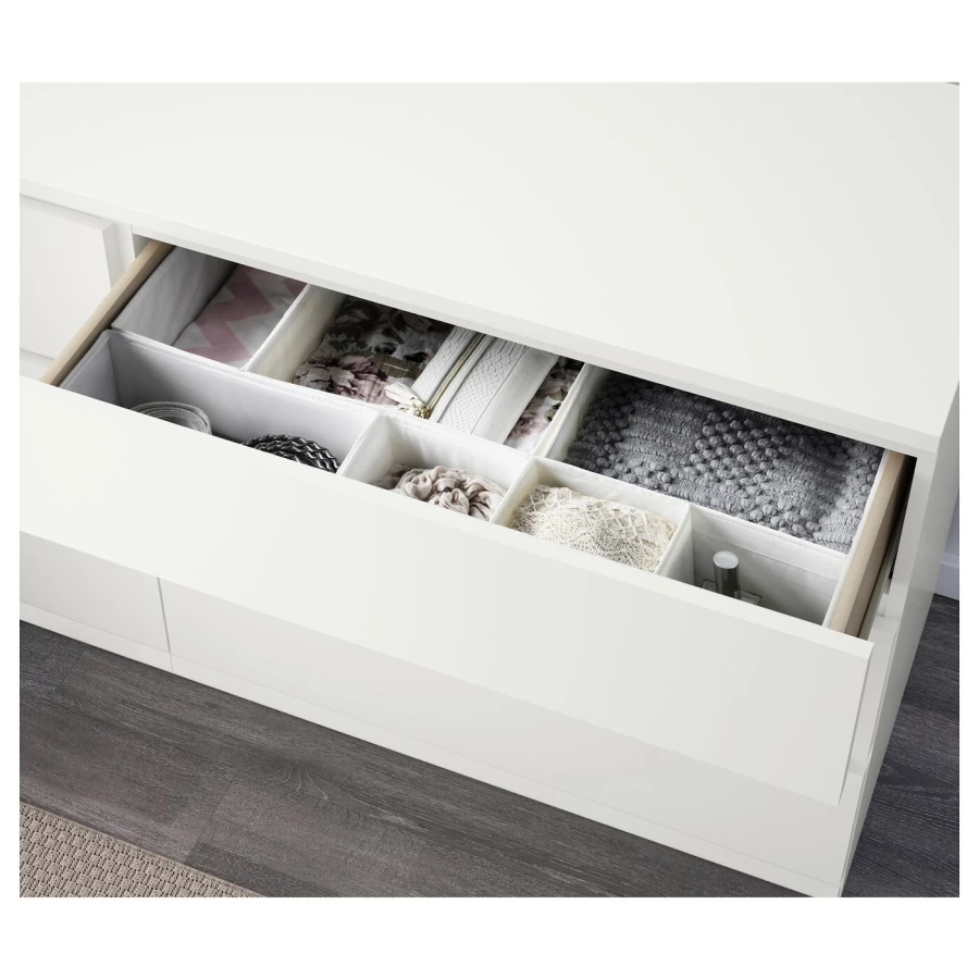 Комплект мебели для спальни- IKEA MALM/LINDBÅDEN/LINDBADEN, 140х200см, белый, МАЛЬМ/ЛИНДБАДЕН ИКЕА (изображение №8)